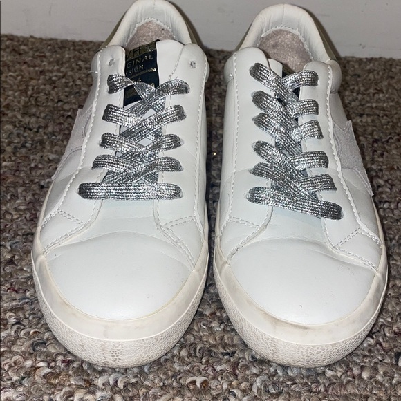 Vintage Havana Shoes - Womens Vintage Havana Lucy Star Lace Up White Pebble/Grey Sneakers